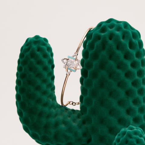 Turquoise Geometric Diamond Bracelet