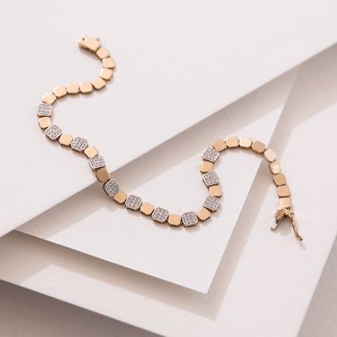 Contrast Tile Diamond Bracelet