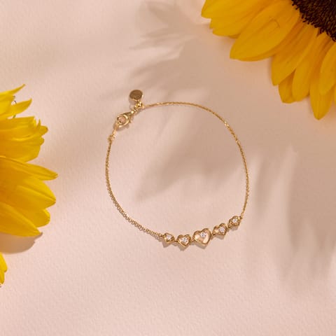 Gradual heart Diamond Chain Bracelet