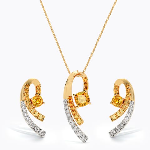 Mellow Yellow Gemstone Pendant Set
