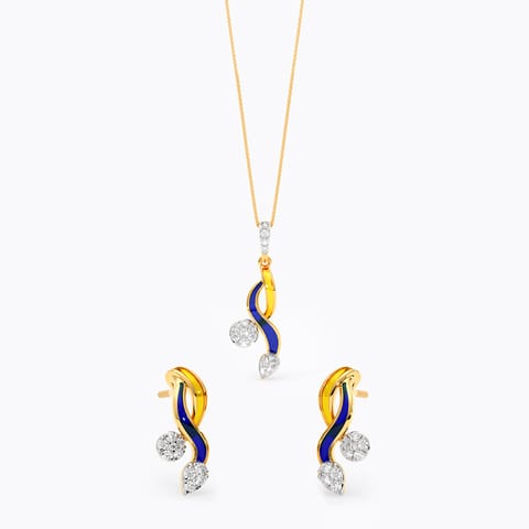 Blooming Twist Diamond Pendant Set Blooming Twist Diamond Pendant Set