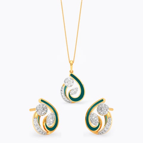 Floral Whirl Diamond Pendant Set Floral Whirl Diamond Pendant Set
