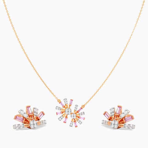 Sapphire Rays Gemstone Necklace Set Sapphire Rays Gemstone Necklace Set