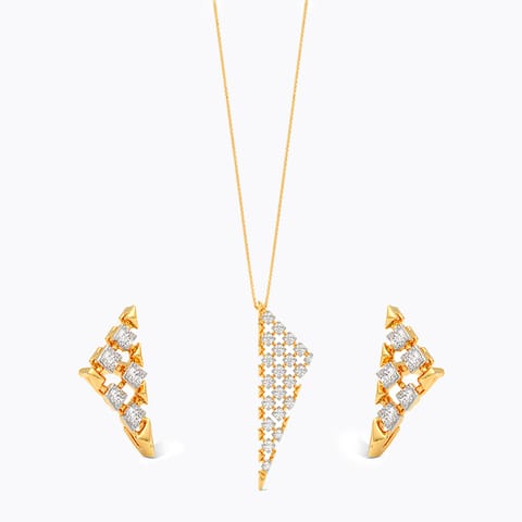 Shining Ingot Diamond Pendant Set Shining Ingot Diamond Pendant Set
