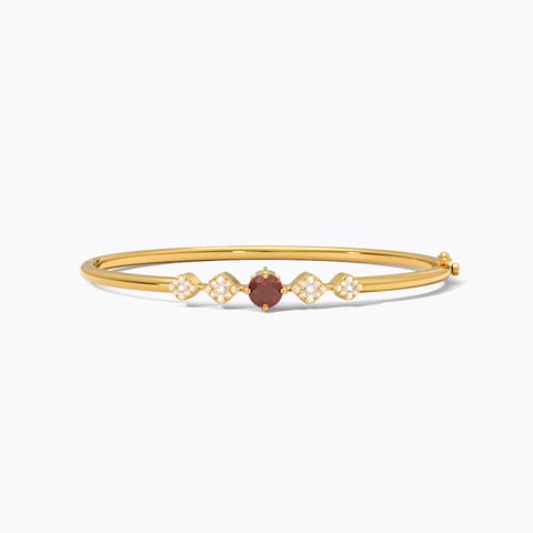 Carmine Cluster 22KT Gemstone Bangle