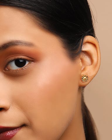 Charu 22KT Gold Stud Earrings