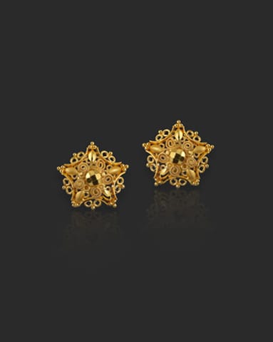 Zaria 22KT Gold Stud Earrings