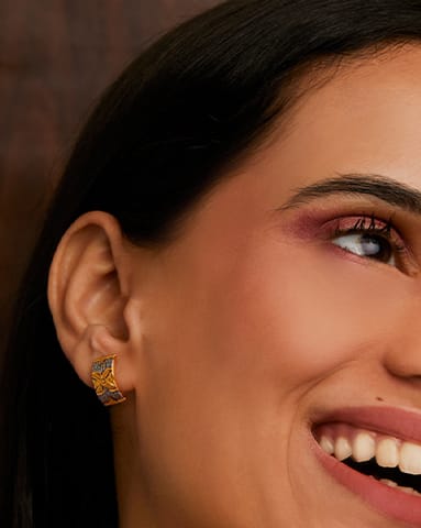 Mihika 22KT Gold Hoop Earrings