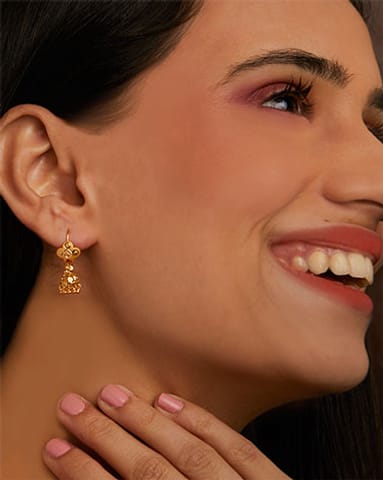 Navika 22KT Gold Drop Earrings