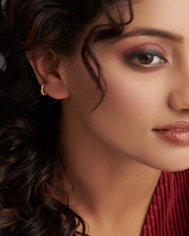 Miraan 22KT Gold Hoops