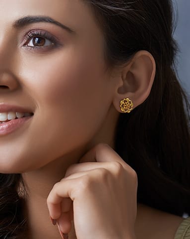 Nysa 22KT Gold EARRING