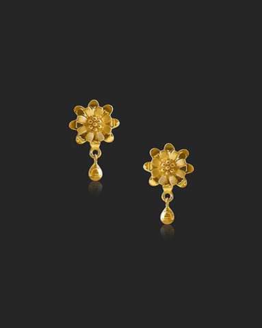 Gold Earrings 22 Karat Yellow Gold Avishka 22KT Gold Earrings
