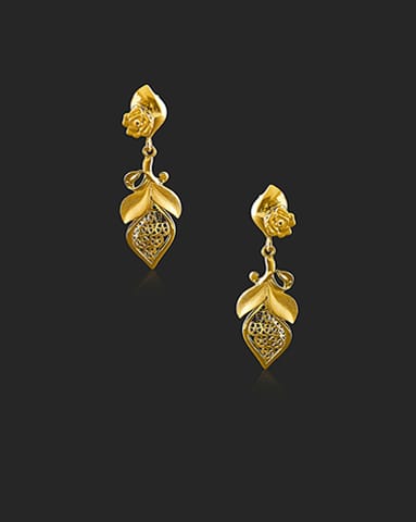 Gold Earrings 22 Karat Yellow Gold Vihaa 22KT Gold Earrings