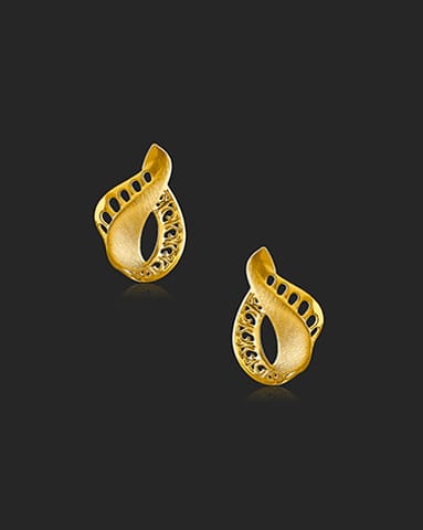 Gold Earrings 22 Karat Yellow Gold MouKThika 22KT Gold Earrings