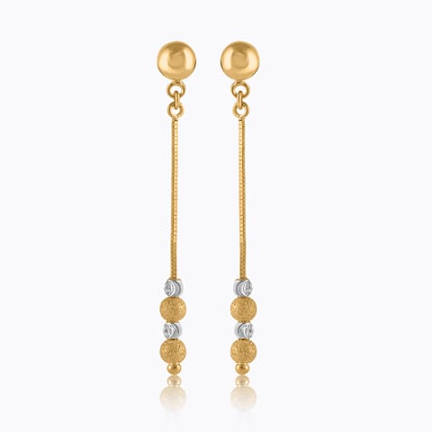 Gold Earrings 22 Karat Yellow Gold Giva 22KT Gold Drop Earrings