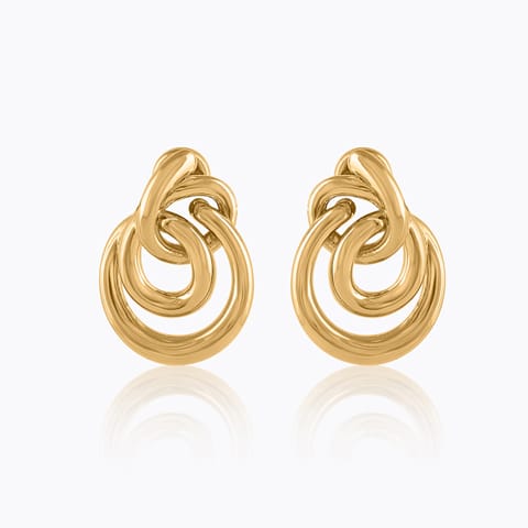 Swirls 22KT Gold Stud Earrings