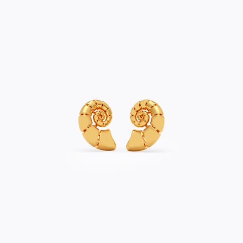 Shimmery Shells 22KT Gold Stud Earrings Shimmery Shells 22KT Gold Stud Earrings