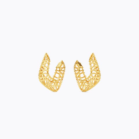 Treza 22KT Gold Hoop Earrings