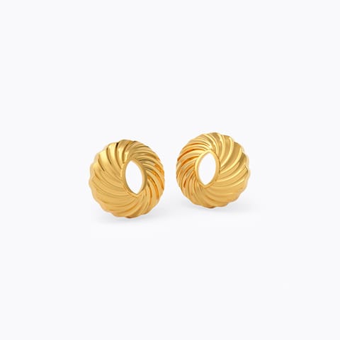 Oro Swirls 22KT Gold Stud Earrings