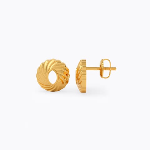 Oro Swirls 22KT Gold Stud Earrings