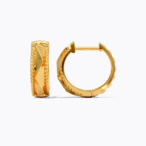 Tri Edges 22KT Gold Hoop Earrings Tri Edges 22KT Gold Hoop Earrings