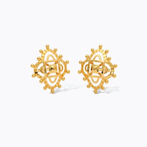 Flower Bud 22KT Gold Stud Earrings Flower Bud 22KT Gold Stud Earrings
