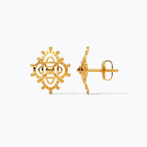 Flower Bud 22KT Gold Stud Earrings Flower Bud 22KT Gold Stud Earrings