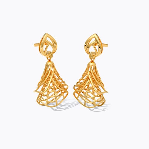 Draped Weaves 22KT Gold Jhumkas Draped Weaves 22KT Gold Jhumkas