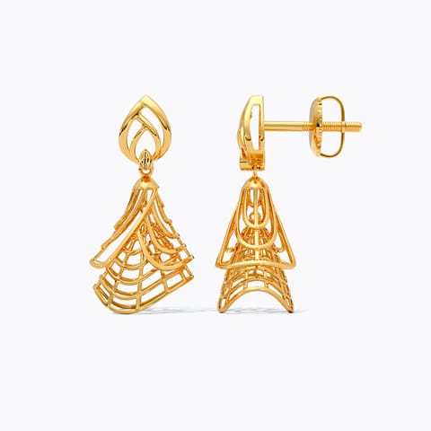 Draped Weaves 22KT Gold Jhumkas Draped Weaves 22KT Gold Jhumkas