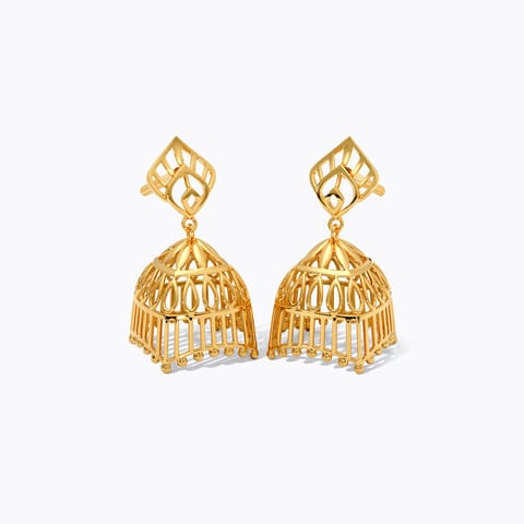 Tied Tassles 22KT Gold Jhumkas Tied Tassles 22KT Gold Jhumkas