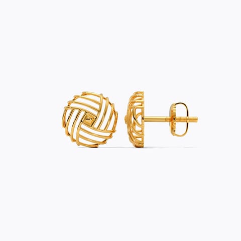 Celtic Knot Round 22KT Gold Stud Earrings Celtic Knot Round 22KT Gold Stud Earrings