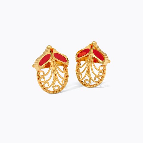 Kundan Cutout 22KT Gemstone Stud Earrings
