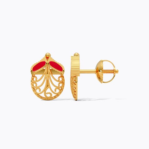 Kundan Cutout 22KT Gemstone Stud Earrings