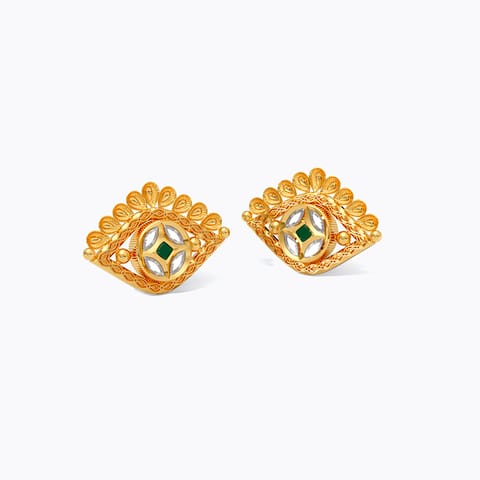 Kundan Kavach 22KT Gemstone Stud Earrings Kundan Kavach 22KT Gemstone Stud Earrings