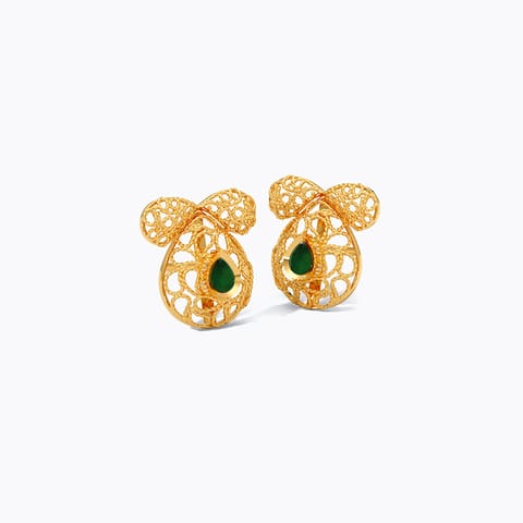 Intertwine Kundan 22KT Gemstone Stud Earrings