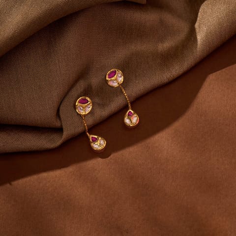 Zayaan 22KT Gemstone Drop Earrings