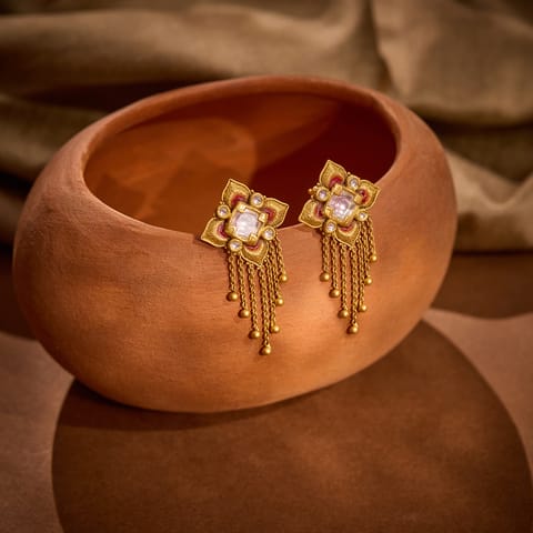 Vintage Magic 22KT Gemstone Drop Earrings