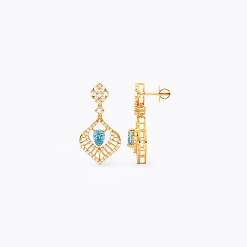 Blue Aura 22KT Gemstone Drop Earrings
