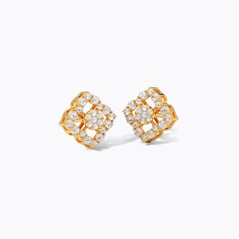 Classic Glamour 22KT Gemstone Stud Earrings