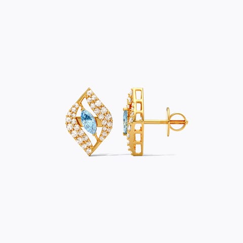Twinkling Topaz 22KT Gemstone Stud Earrings