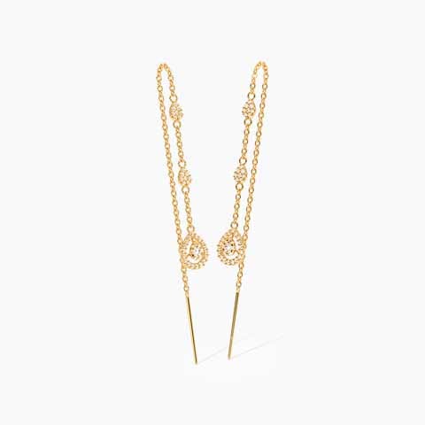 Minimal Orb 22KT Gemstone Sui Dhaga Earrings