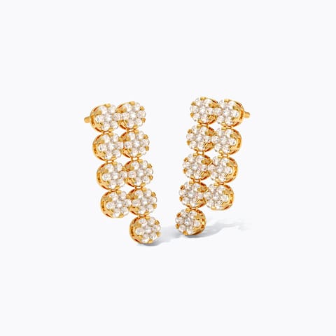 Gleaming Grandeur 22KT Gemstone Drop Earrings