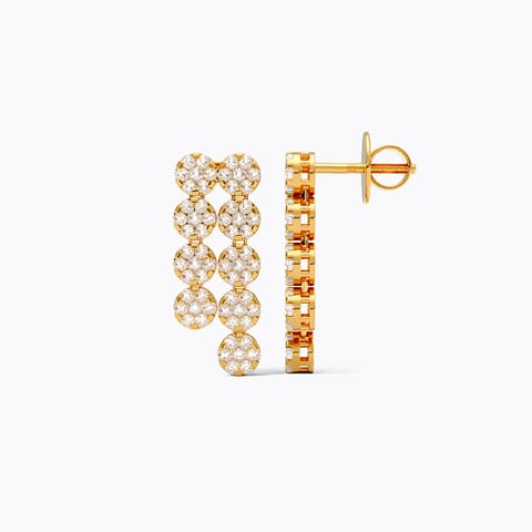 Gleaming Grandeur 22KT Gemstone Drop Earrings