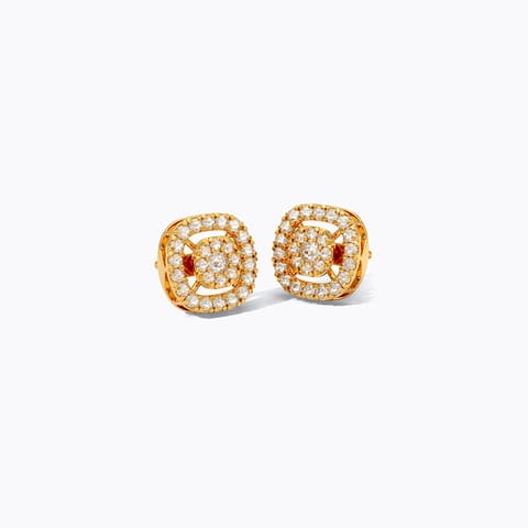 Classic Orb 22KT Gemstone Stud Earrings