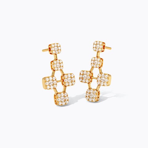 Dazzling Cluster 22KT Gemstone Drop Earrings