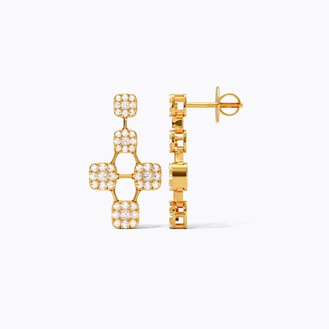 Dazzling Cluster 22KT Gemstone Drop Earrings