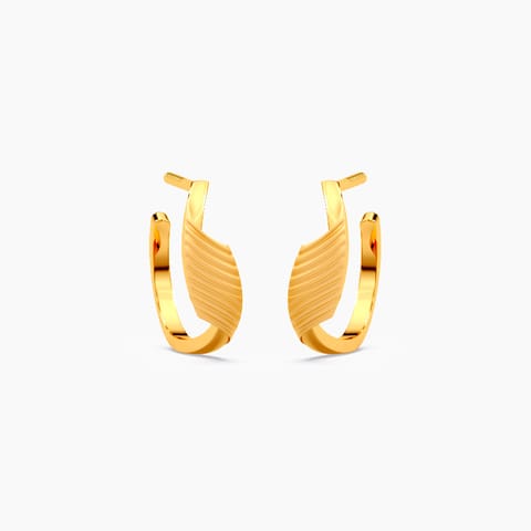 Ruffle Twist 22KT Gold Stud Earrings