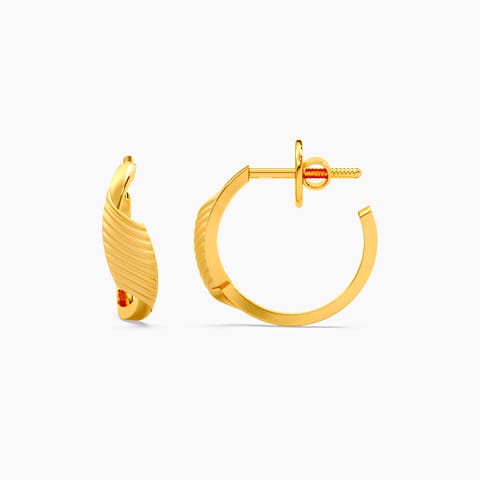 Ruffle Twist 22KT Gold Stud Earrings
