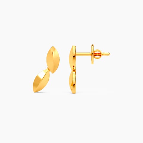 Golden Petal 22KT Gold Stud Earrings