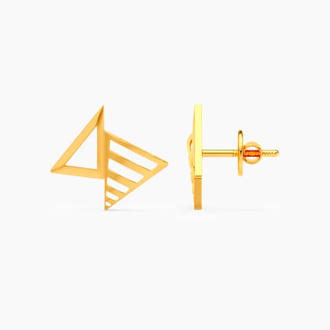 Trigon 22KT Gold Stud Earrings